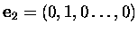 $\mbox{\bf e}_2=(0,1,0\dots,0)$