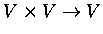 $V\times V\to V$