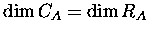 $\dim C_A = \dim R_A$