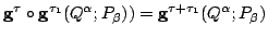 $\displaystyle \mathbf{g}^\tau\circ \mathbf{g}^{\tau_1}(Q^\alpha;P_\beta))=
\mathbf{g}^{\tau+\tau_1}(Q^\alpha;P_\beta)
$