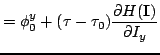$\displaystyle =\phi^y_0 +(\tau-\tau_0)\frac{\partial H(\mathbf{I})}{\partial I_y}$