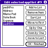 Edit selected appl list